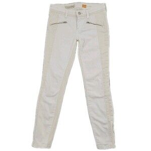 Pilcro and the Letterpress Womens Jeans Measures 28x26 Winter White Two Tone Zip